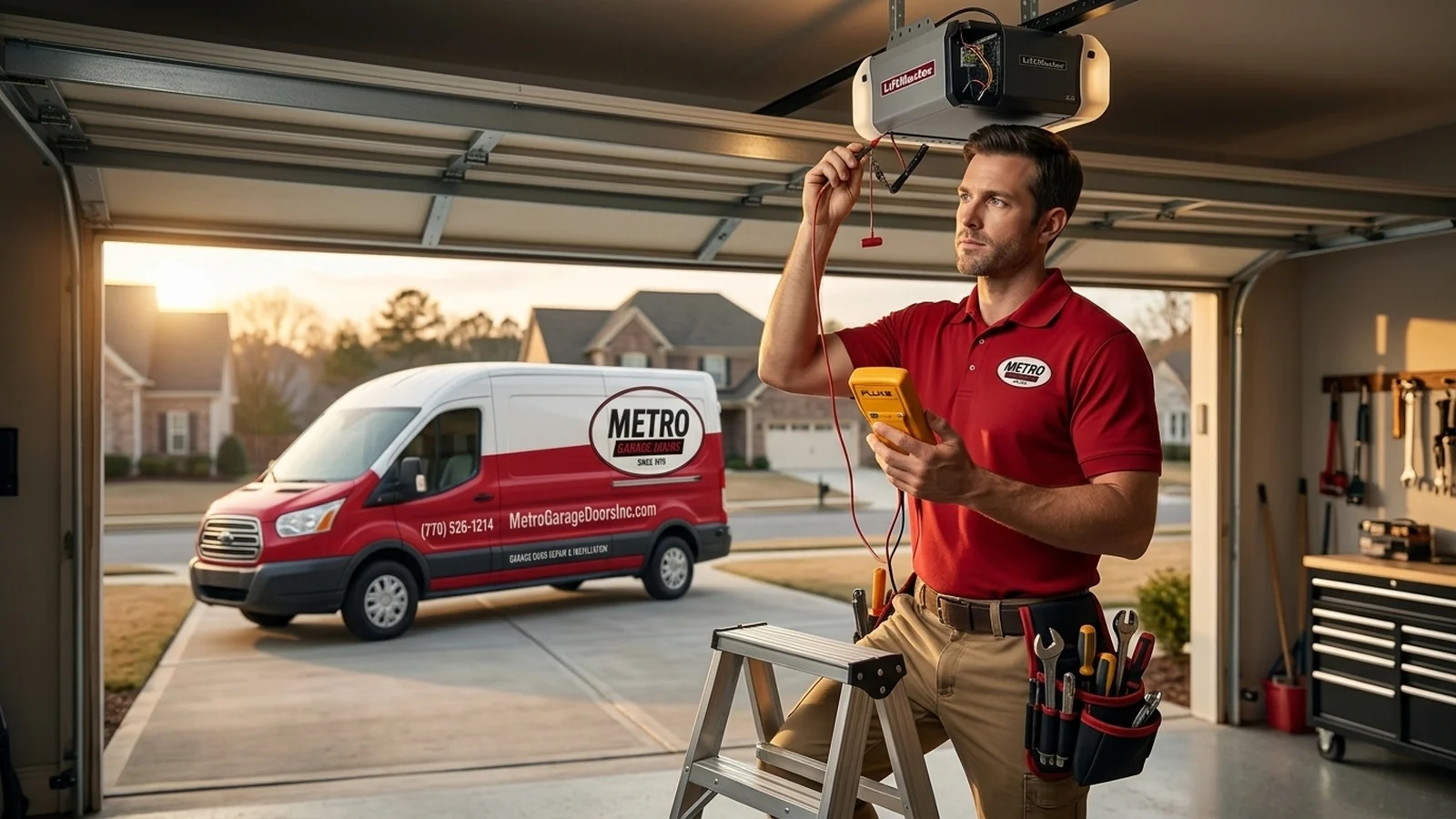 Garage door opener and safety sensors